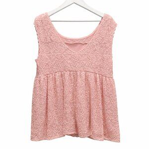Torrid Peach Lace Babydoll Top Stretch Flowy Romantic Size 2 / 2X